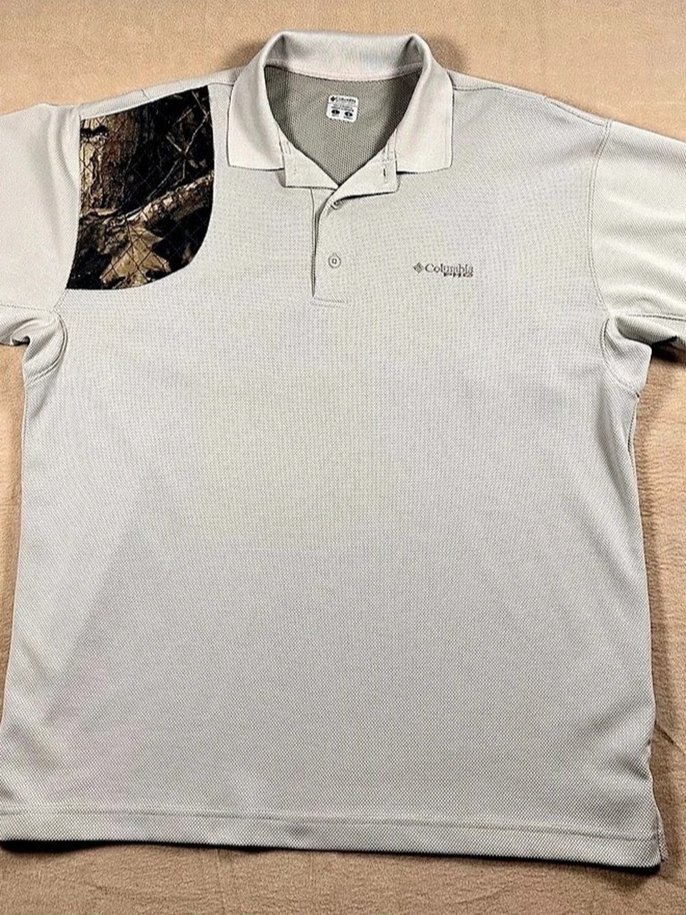 Columbia PFG Perfect Cast Polo Gray & Black Large